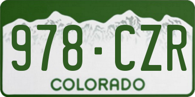 CO license plate 978CZR