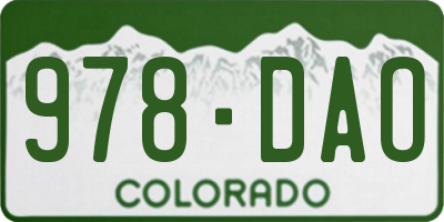 CO license plate 978DAO