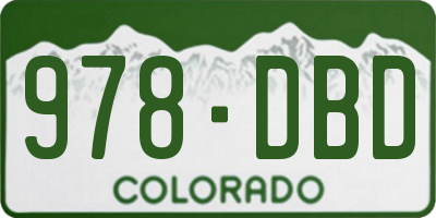CO license plate 978DBD