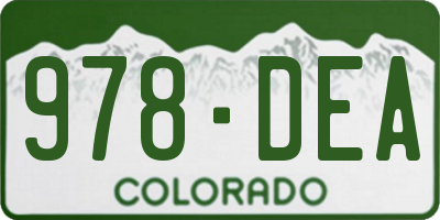 CO license plate 978DEA