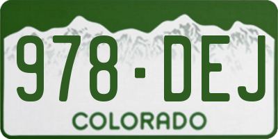 CO license plate 978DEJ