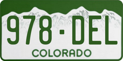 CO license plate 978DEL