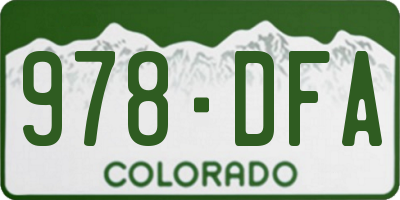 CO license plate 978DFA
