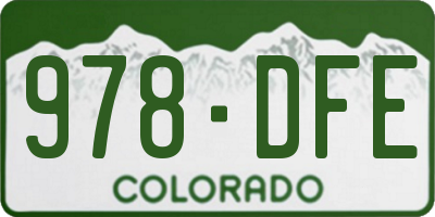 CO license plate 978DFE