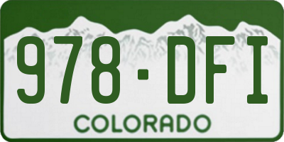 CO license plate 978DFI