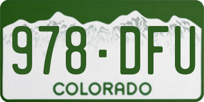 CO license plate 978DFU