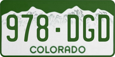 CO license plate 978DGD