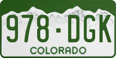 CO license plate 978DGK
