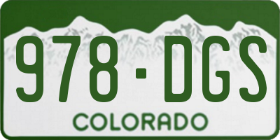 CO license plate 978DGS