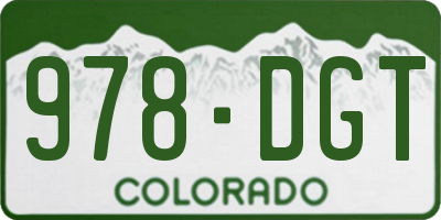 CO license plate 978DGT