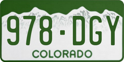 CO license plate 978DGY