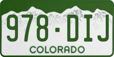 CO license plate 978DIJ