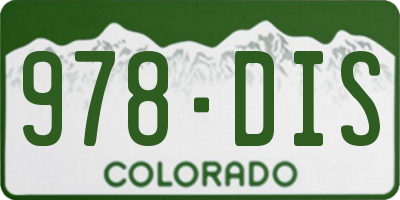 CO license plate 978DIS