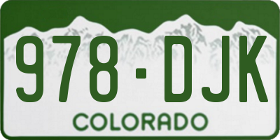 CO license plate 978DJK