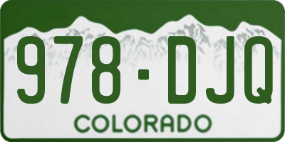 CO license plate 978DJQ