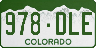 CO license plate 978DLE