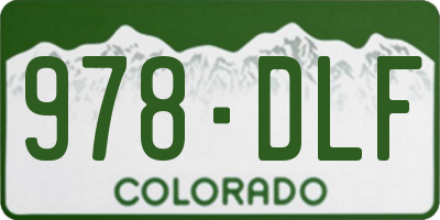 CO license plate 978DLF