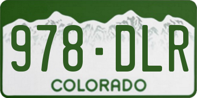 CO license plate 978DLR