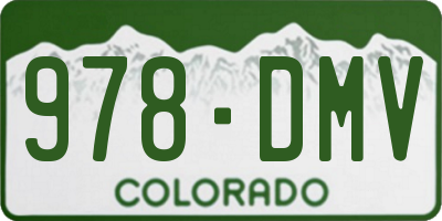 CO license plate 978DMV