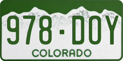 CO license plate 978DOY