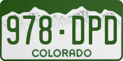 CO license plate 978DPD