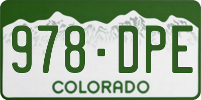 CO license plate 978DPE