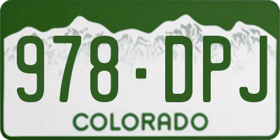 CO license plate 978DPJ