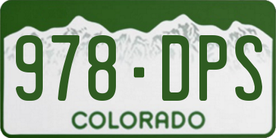 CO license plate 978DPS