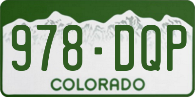 CO license plate 978DQP