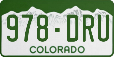 CO license plate 978DRU