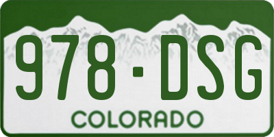 CO license plate 978DSG