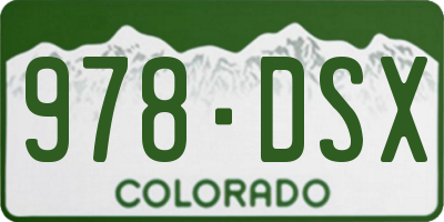 CO license plate 978DSX