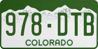CO license plate 978DTB