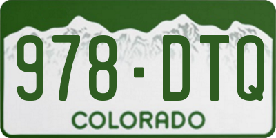 CO license plate 978DTQ