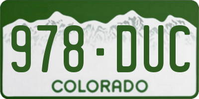 CO license plate 978DUC
