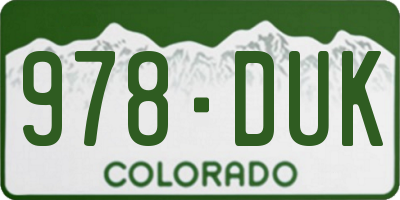 CO license plate 978DUK