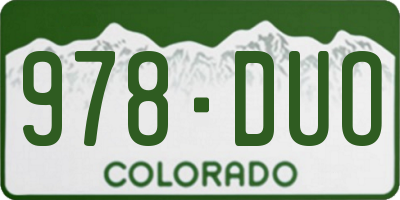 CO license plate 978DUO