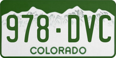 CO license plate 978DVC