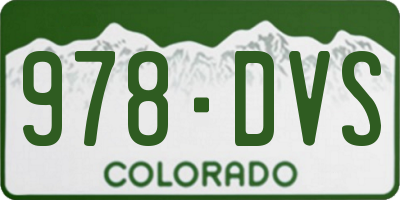 CO license plate 978DVS