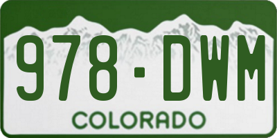 CO license plate 978DWM