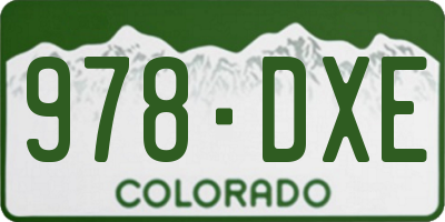 CO license plate 978DXE