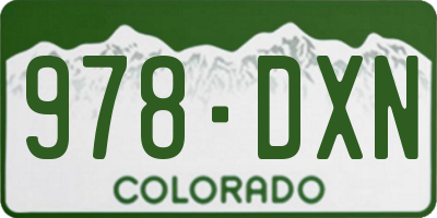 CO license plate 978DXN