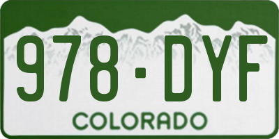 CO license plate 978DYF