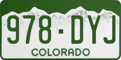 CO license plate 978DYJ