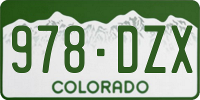 CO license plate 978DZX