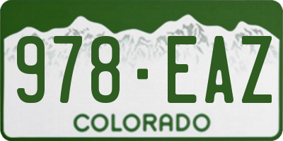 CO license plate 978EAZ