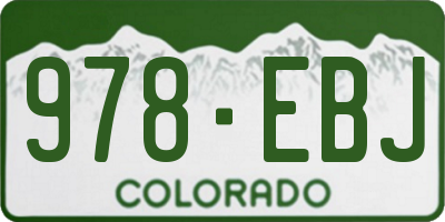 CO license plate 978EBJ