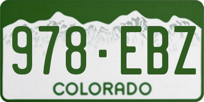 CO license plate 978EBZ