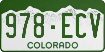 CO license plate 978ECV