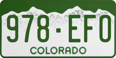 CO license plate 978EFO
